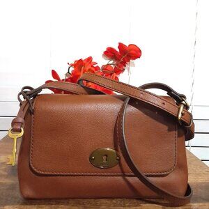 Cowhide Brown Fossil Crossbody Shoulder Bag Gabriella Leather Boho